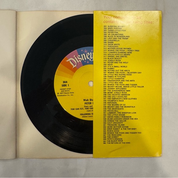 Vintage Disney Books with Records included; Cinderella Peter Pan Mary Poppins - Picture 10 of 14